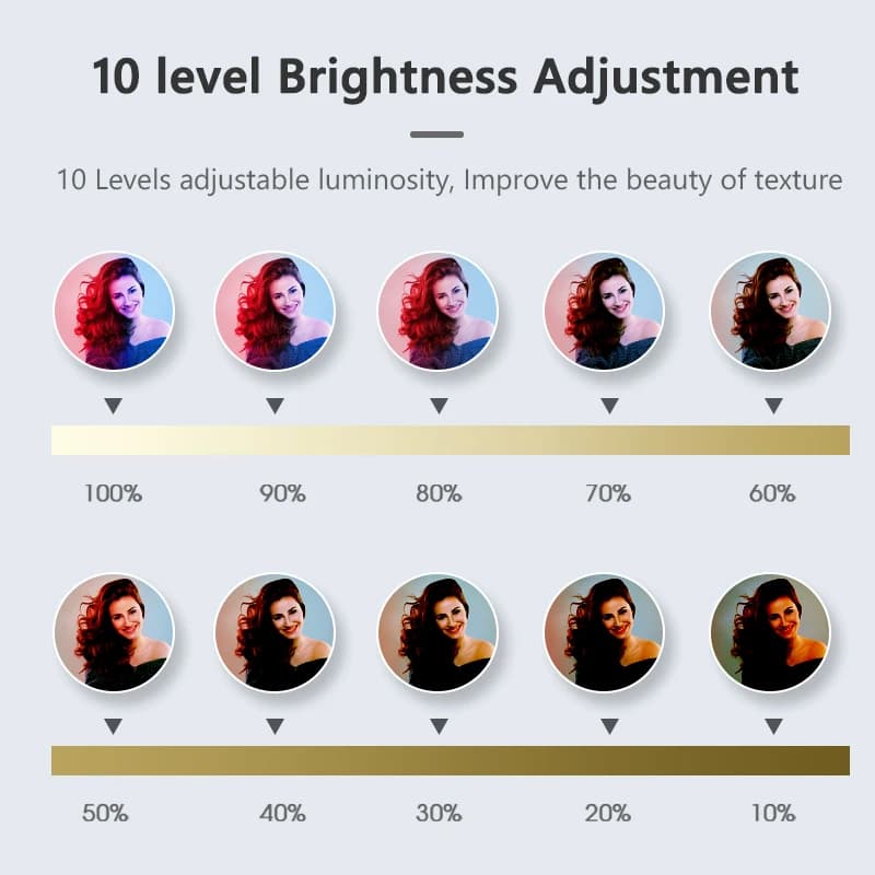 Éclairage ring light RGB avec trépied télescopique, support de téléphone, anneau lumineux de photogr