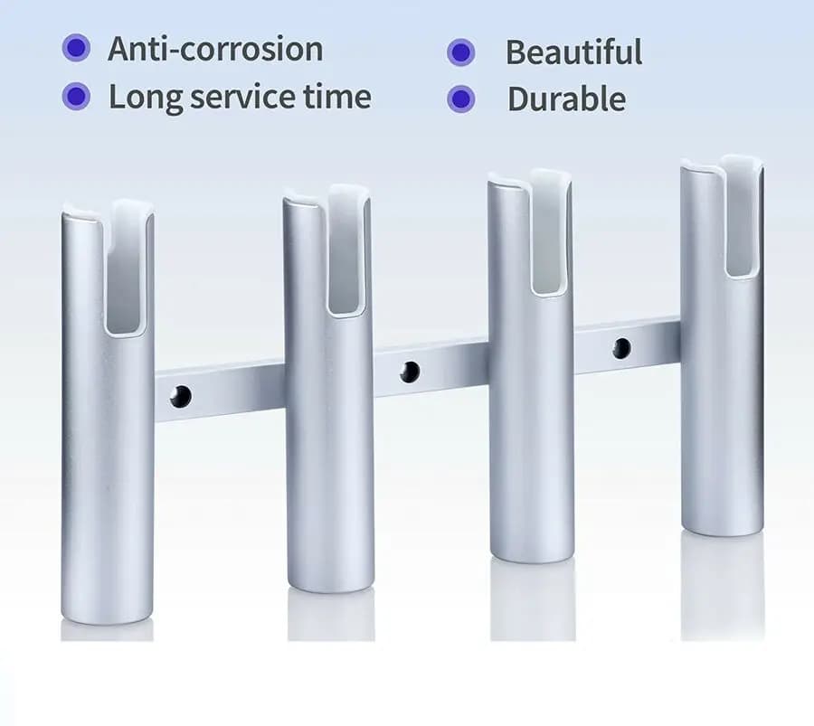 Support de canne à pêche en alliage d'aluminium, accessoires de bateau, 4 Tubes à maillons, Yacht ma