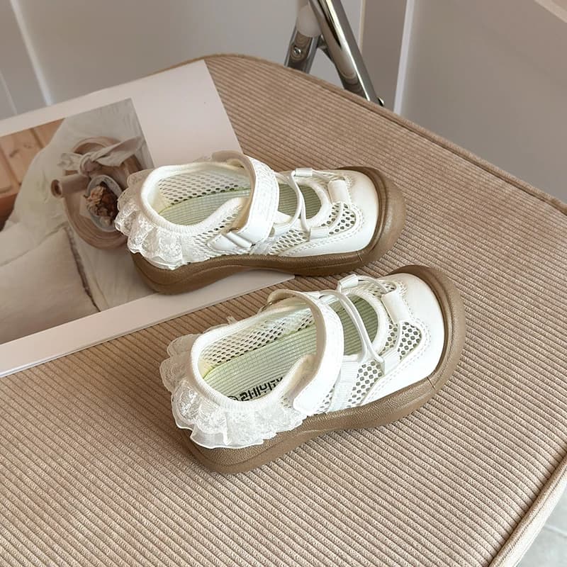 Chaussures de princesse pour filles, baskets en dentelle, chaussures Mary Jane à semelle souple pour