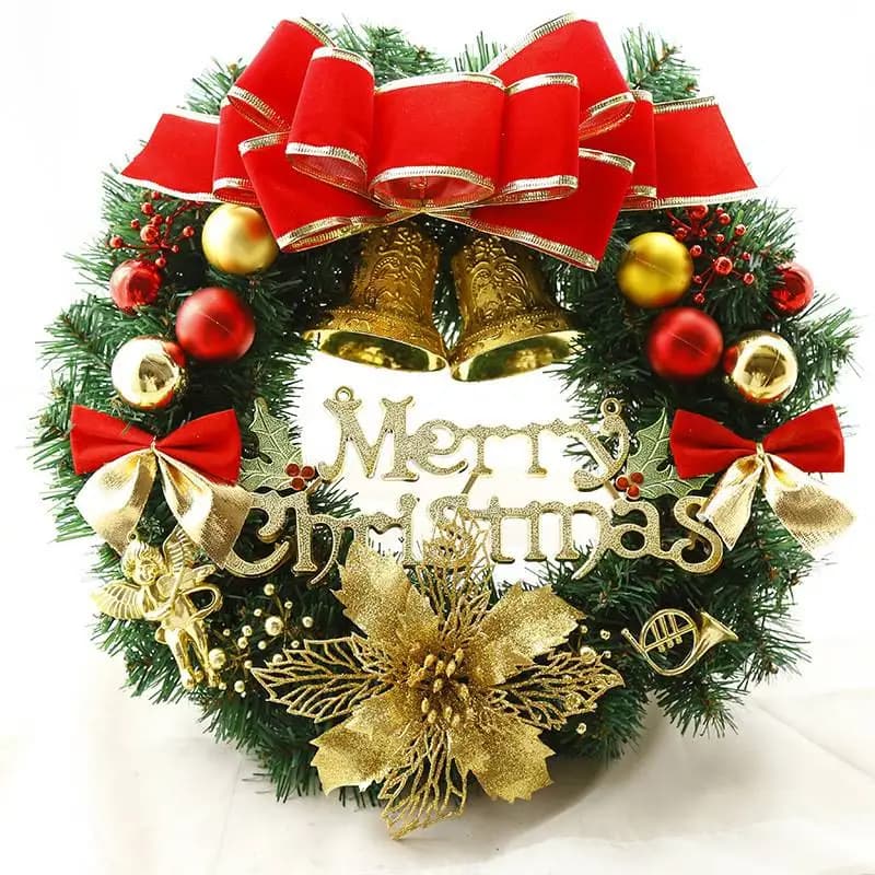 Décoration de noël faite à la main, Simulation de couronne de noël, accessoires de fenêtre suspendus