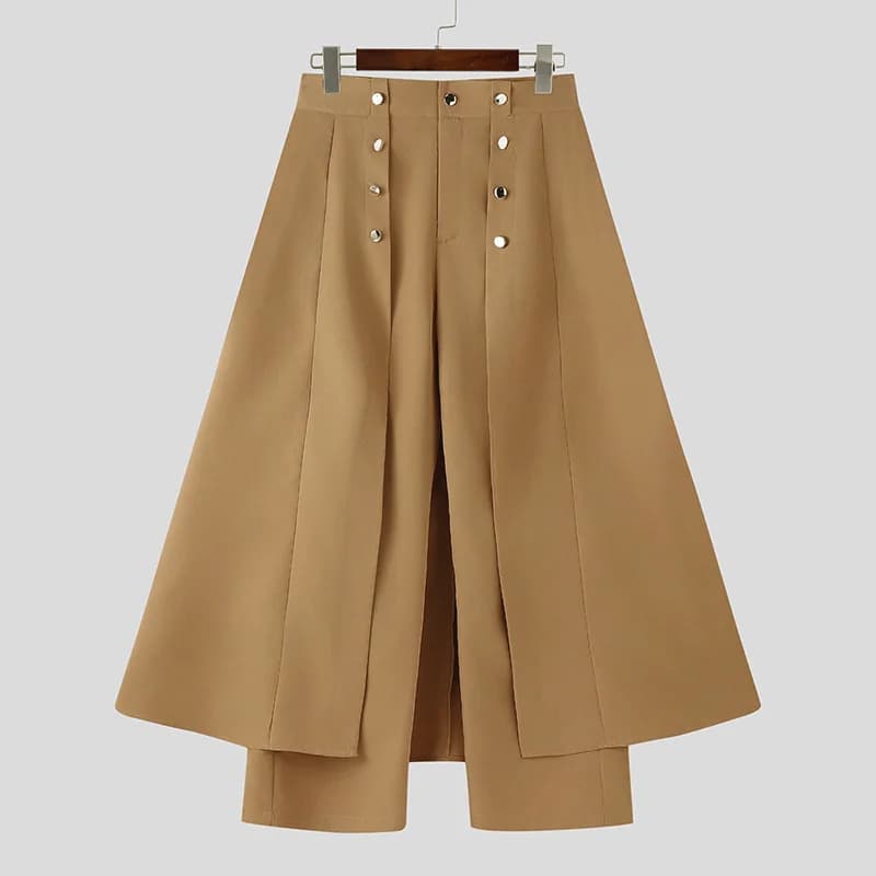 Pantalon long homme tendance 2026 – Joggers décontractés coupe ample à boutons, couleur unie, style 