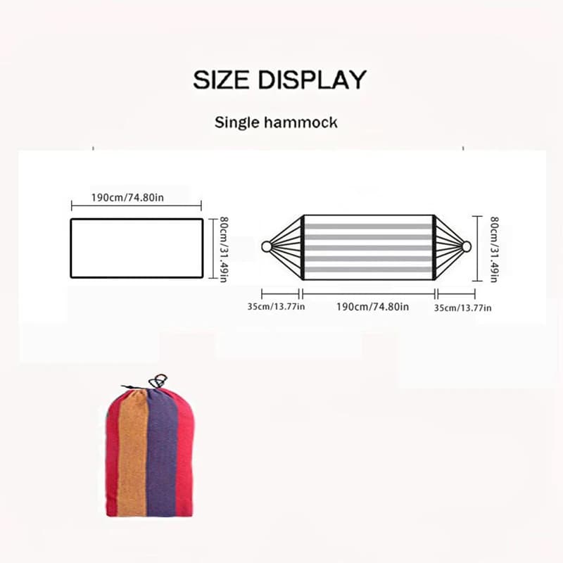 Hamac simple en toile épaisse et large, pour Camping en plein air, sac à dos, balançoire de loisirs,