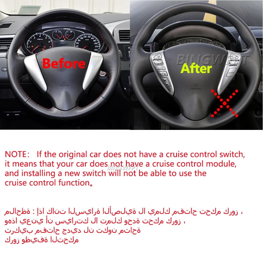 Boutons de volant de nouvelle couleur, interrupteur de régulateur de vitesse pour Nissan Sentra 2013
