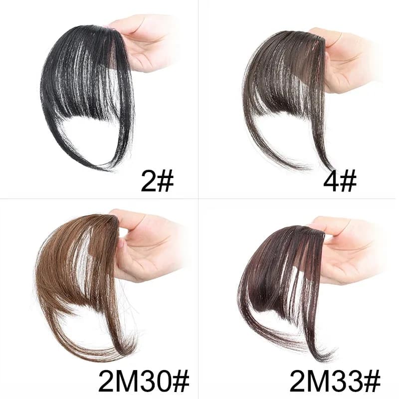 Frange synthétique invisible, extension de cheveux, frange avant, postiche, noir, brun, accessoires 