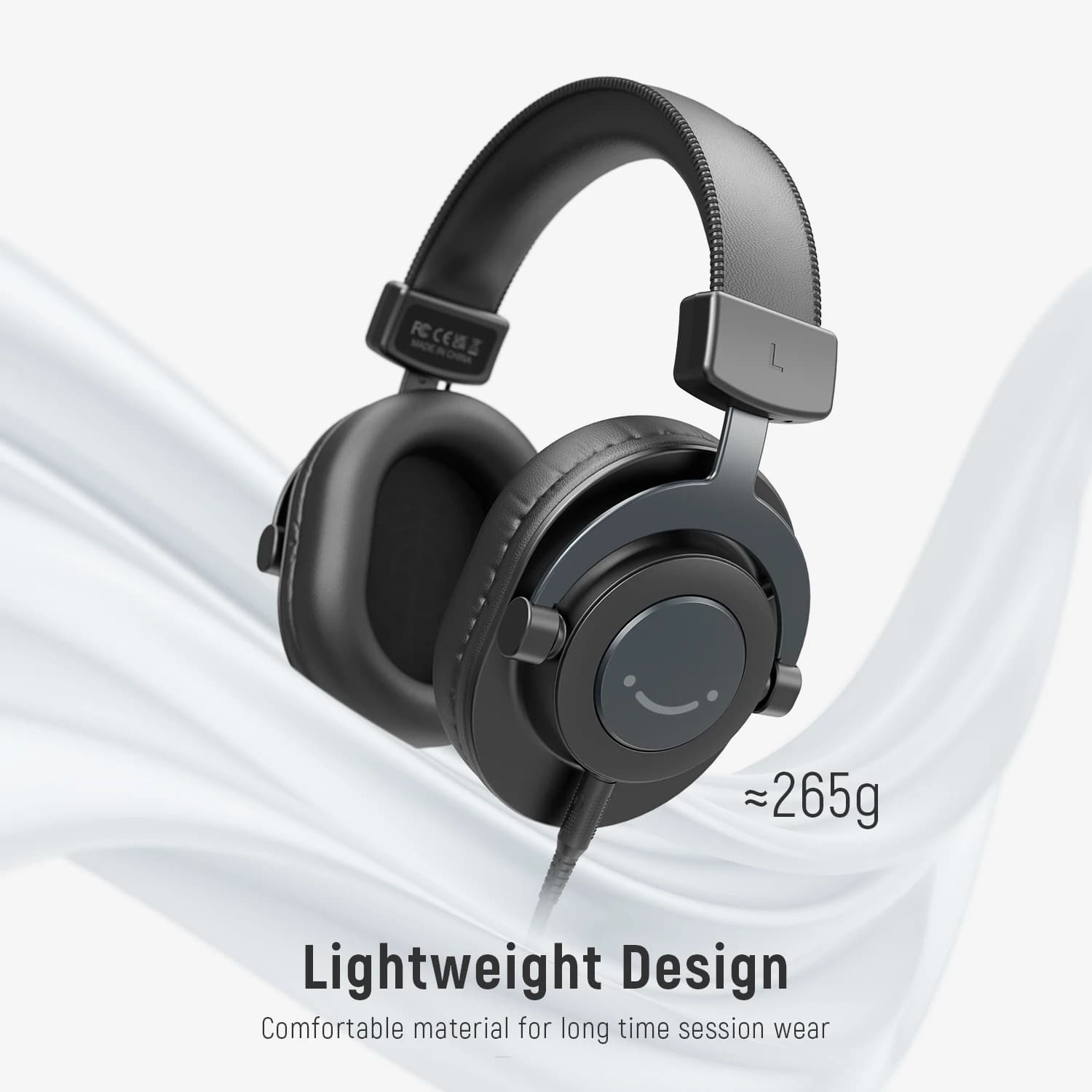 FIFINIE Casque filaire sur l'oreille, mousse à mémoire de forme confortable, prise 3,5 et 6,35 mm po