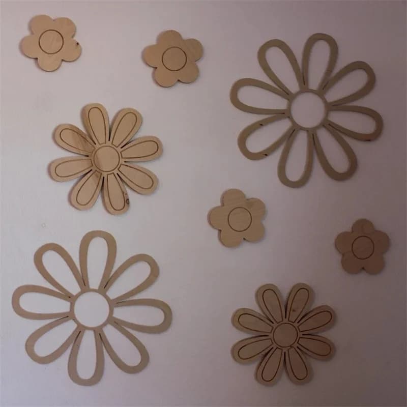 Marguerite en bois fleurs murales décor de pépinière Boho pépinière chambre d'enfants décoration mur
