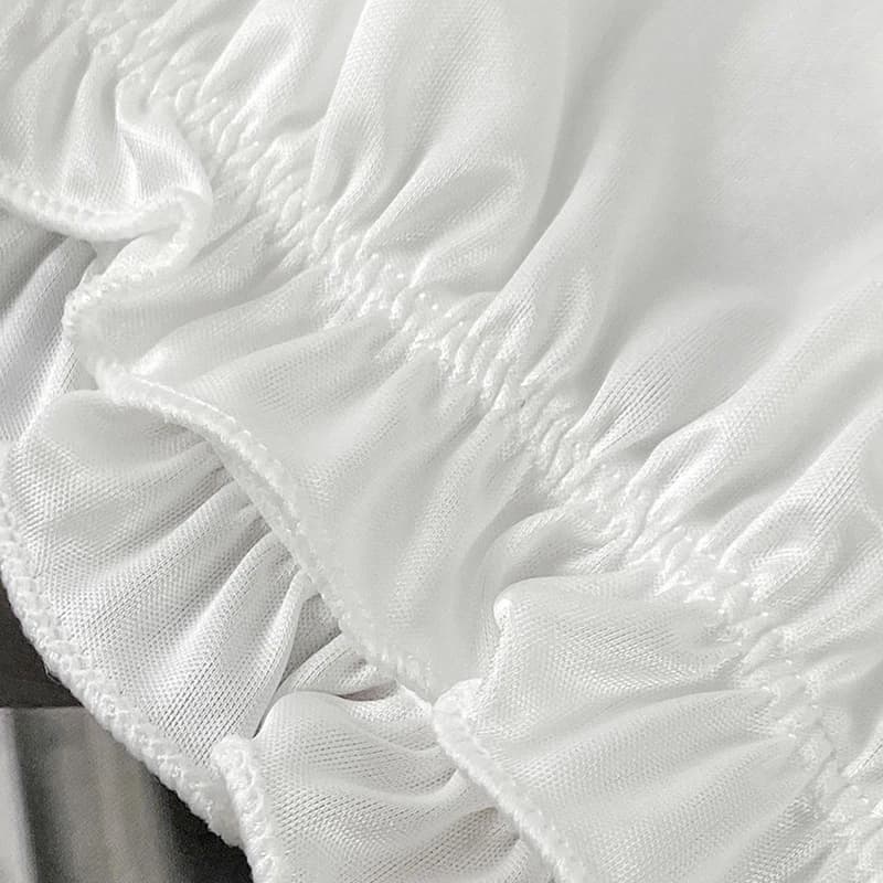 Culotte bouffante en dentelle à volants pour femme, pantalon Aliments, pantalon de sécurité Jk blanc