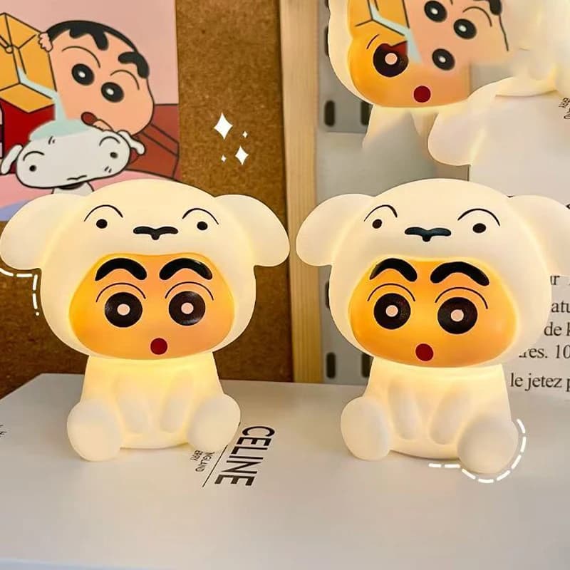 Anime Crayon Shin-Chans tapotant petite lampe de nuit lumière douce protection des yeux chambre chev