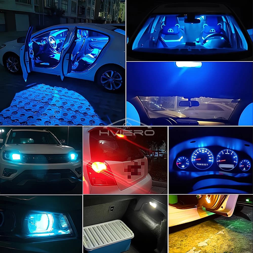 Ampoules LED Cob en verre pour voiture, 10 pièces, W5W 194 T10, lampe de plaque d'immatriculation, d