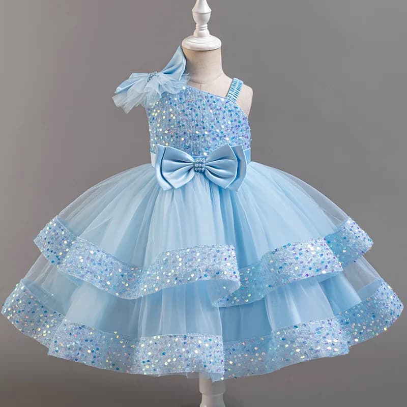 Fleur princesse paillettes bébé mariage fête de noël courte robe sans manches fête d'anniversaire ma