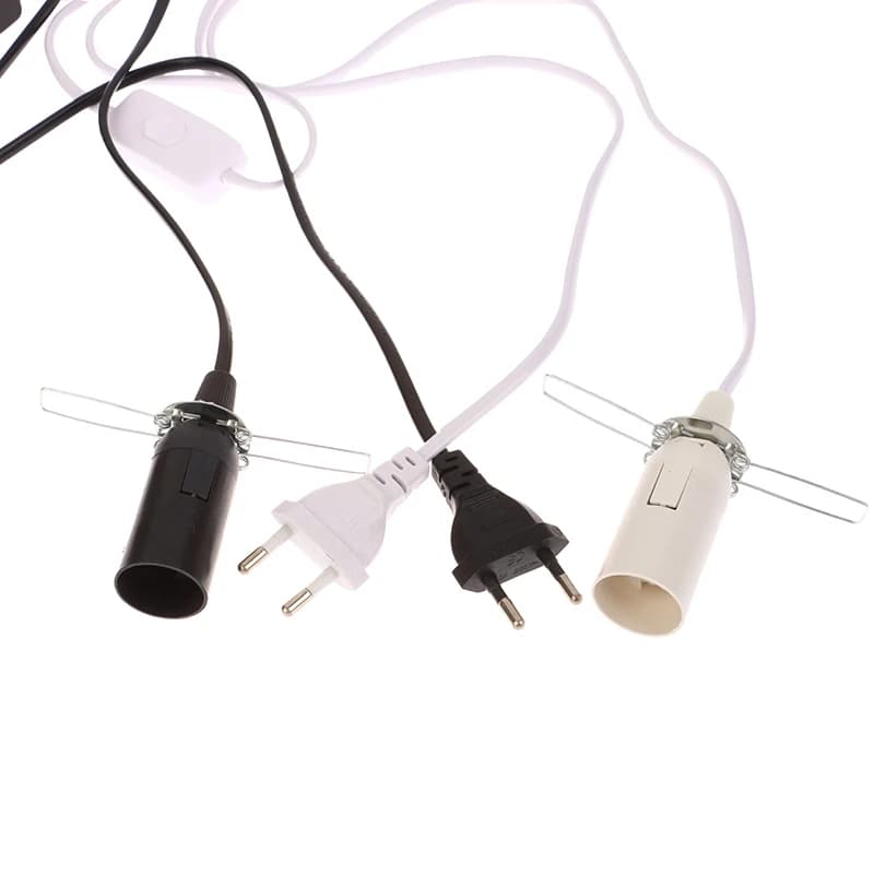 Base de lampe à douille E14 avec fil de commutation, support de suspension d'ampoule LED, suspension
