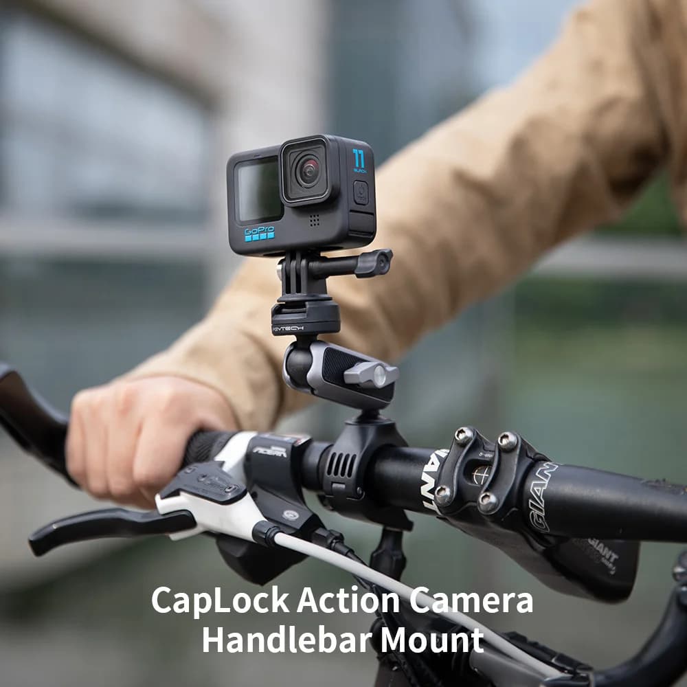 PGYTECH CapLock – support de guidon de moto, pour DJI OSMO Action 4/3/2, POCKET 3, Gopro Hero 12/11/