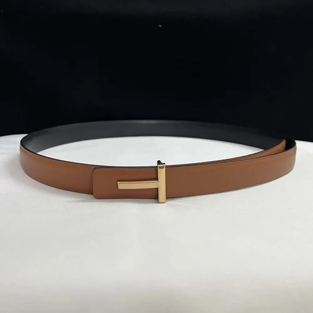 Nouveau 25mm femmes ceinture concepteur réversible en cuir véritable ceinture pour femmes T boucle c