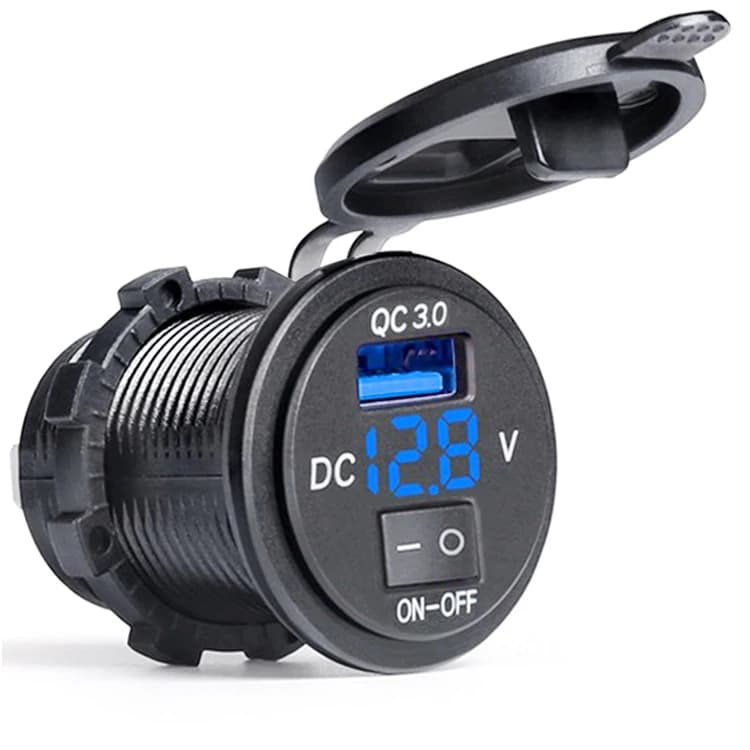 Prise de chargeur de voiture USB Quick Charge 3.0, voltmètre à affichage numérique, prise de chargeu