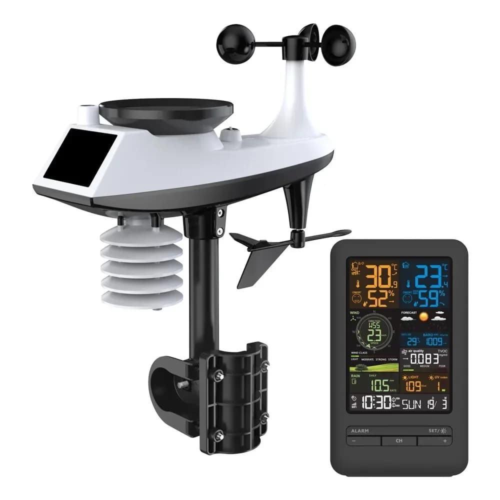 Station météo intelligente WiFi, thermomètre numérique pour maison intelligente, avec capteur de tem