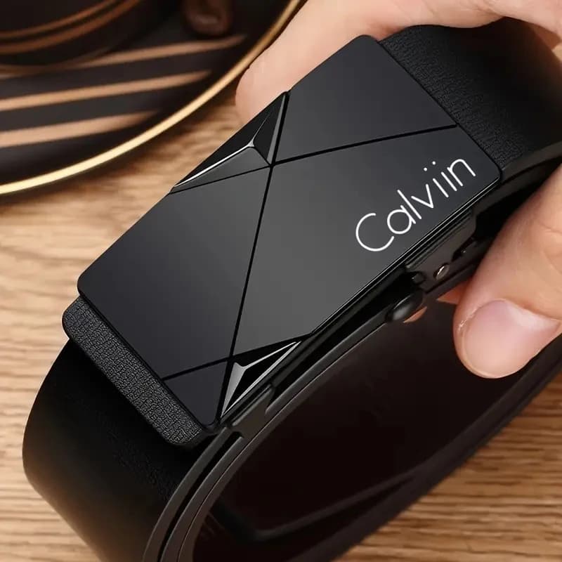 Ceinture élégante en cuir PU pour hommes – Ceintures à la mode pour la vie quotidienne, les loisirs,