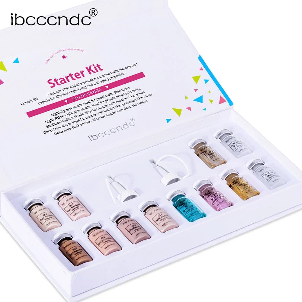 Kit de crème BB pour le visage, fond de teint éclaircissant blanc, correcteur, sérum doré, traitemen