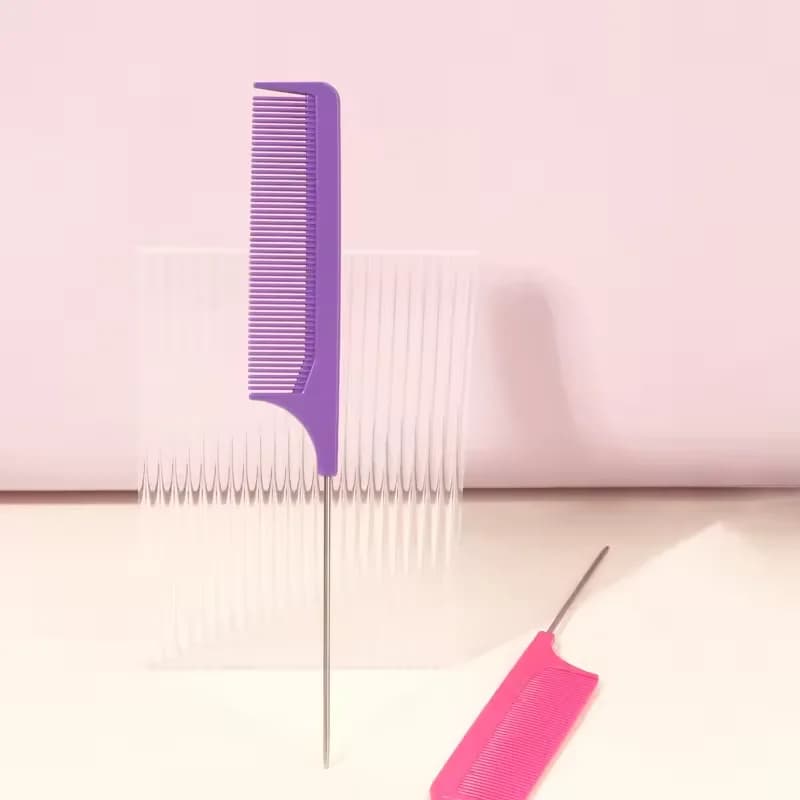 Peignes à queue professionnels en acier inoxydable pour salon de coiffure, outils de coiffage à dent