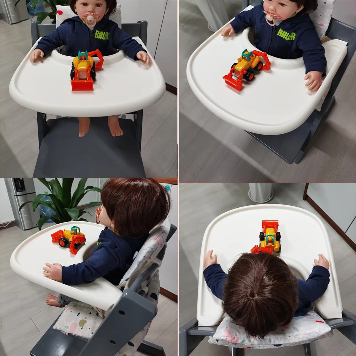 Plateau de siège de bébé pour chaise haute Stokke Tripp Trapp, utilisé comme assiette de collation o
