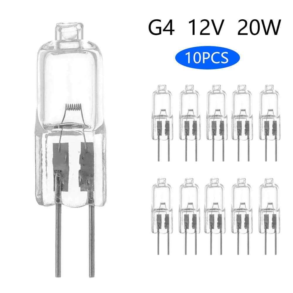 Ampoule halogène G4 12V 20W, lampe à prise en cristal à deux broches pour remplacement de diffuseur 