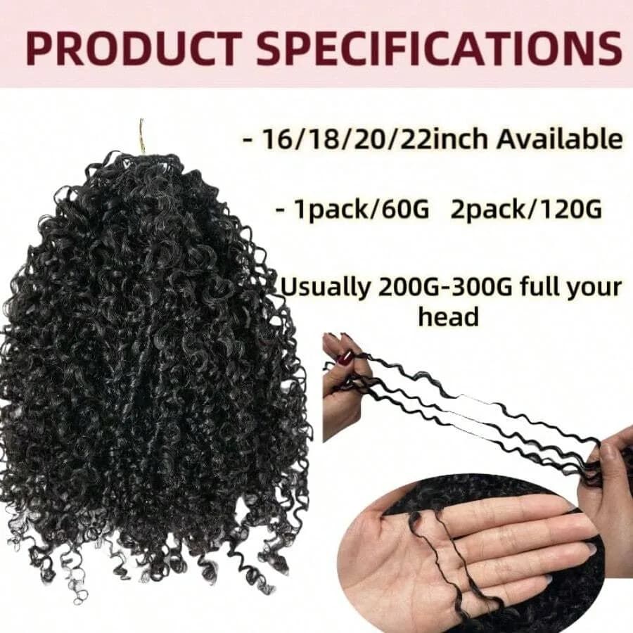Tresses Bohèmes Bouclées au Crochet Cheveux Humains Sans Nœuds 300g Pré-Séparées Plumes au Crochet C