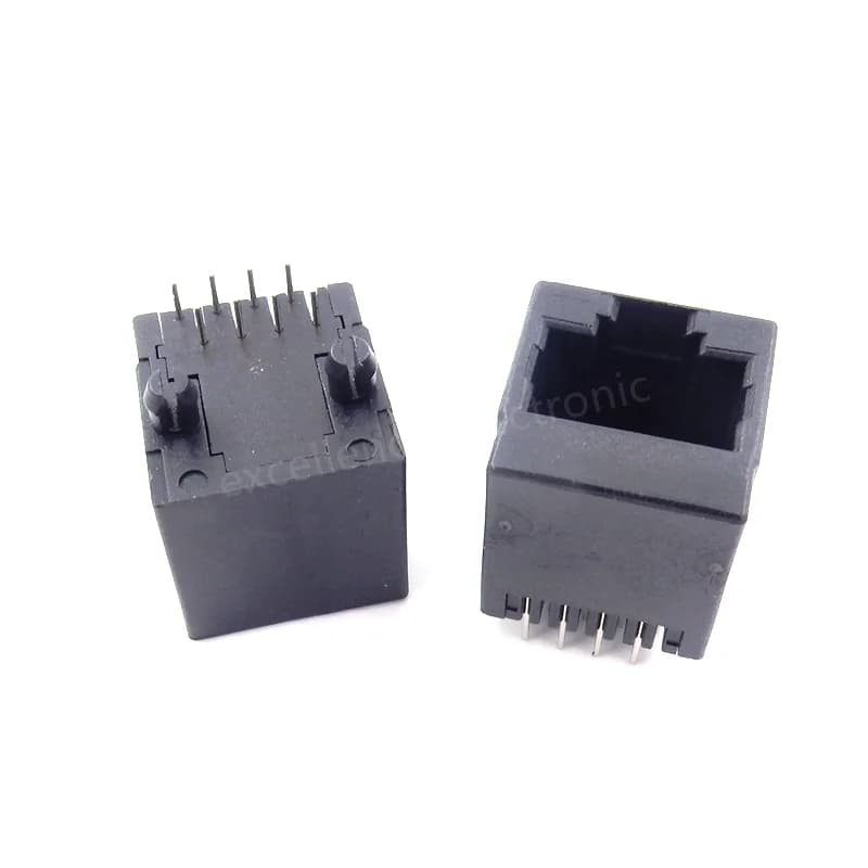 Prise réseau verticale RJ45 à 180 degrés, avec bouclier et lampe, Interface de câble réseau, connect