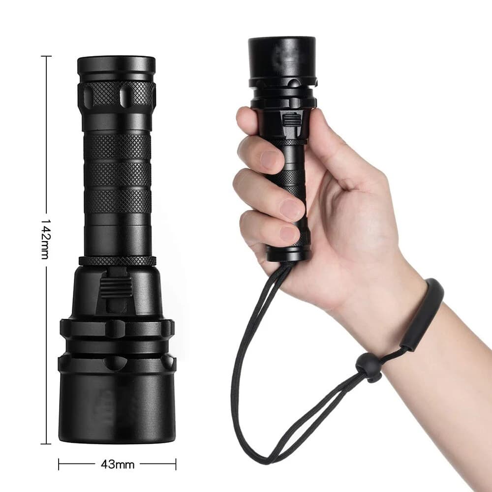 Lampe de poche de plongée haute puissance IP68, étanche le plus élevé, lampe de plongée professionne