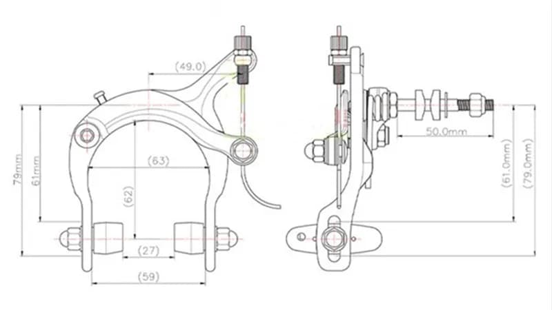 DIA-COMPE C étrier de frein vélo de route BYA412 vélo pliant rétro vélo de ville double Pivot étrier
