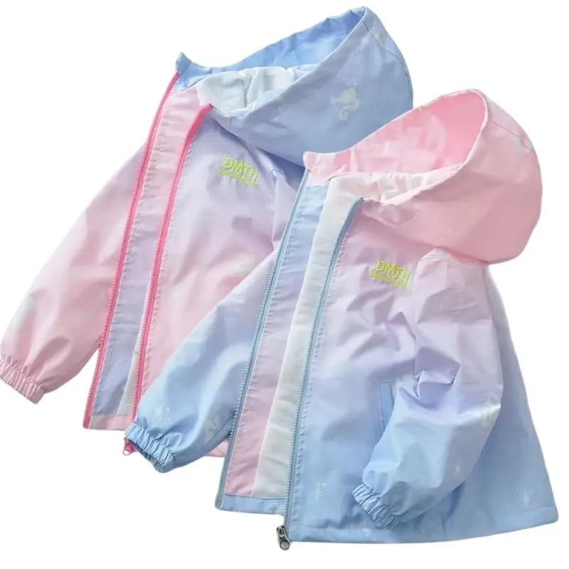 Veste de mode coréenne pour filles et adolescentes, manteau à capuche dégradé décontracté pour garço