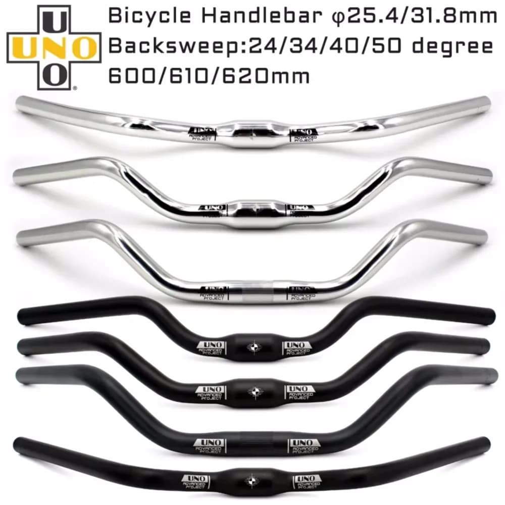 UNO vélo hirondelle guidon M Type en alliage d'aluminium 31.8*600/610/620mm noir argent rétro confor