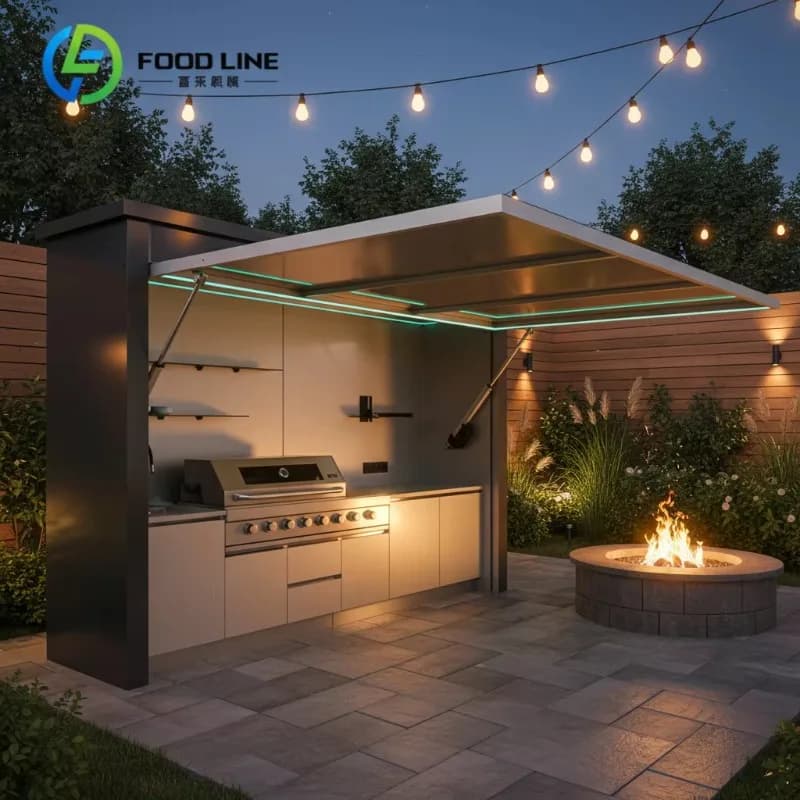 Meuble de cuisine en aluminium pour extérieur, les meilleures conceptions de cuisines extérieures, b