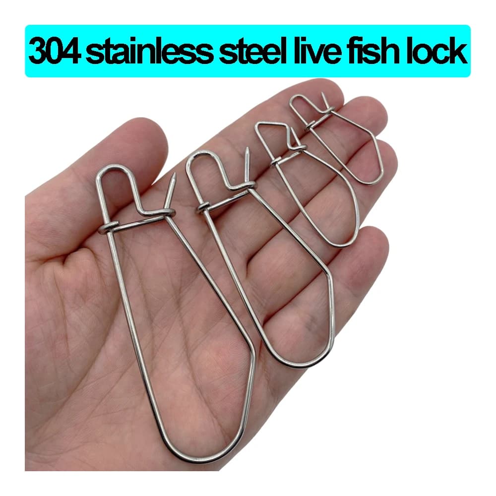 5 pièces 40/50/75/90/100/110/140mm leurre en acier inoxydable fermoir à poisson vivant fermoir à poi