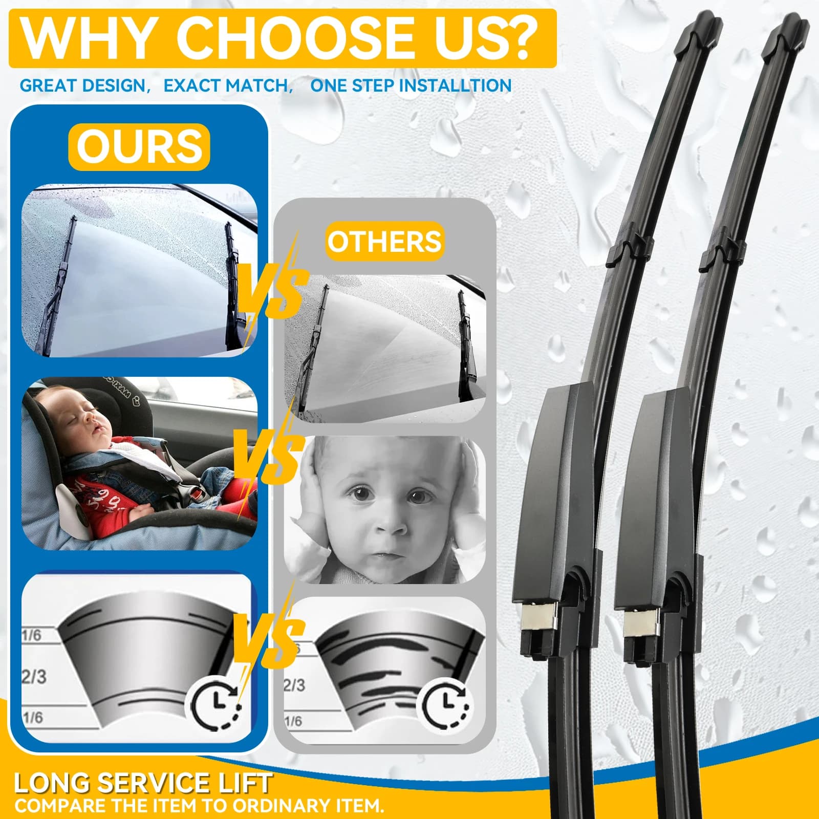 Erick's Wiper-Essuie-glace avant LHD, pour Mercedes Benz CLK-aqWGeneCGeneCLK 200 240 270 280 320 350