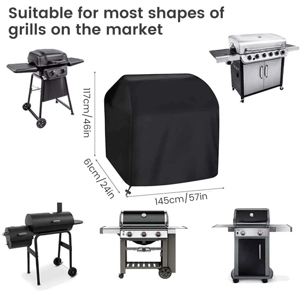 Couverture de gril de Barbecue en tissu Oxford 210D, couverture de Barbecue Durable, robuste, étanch
