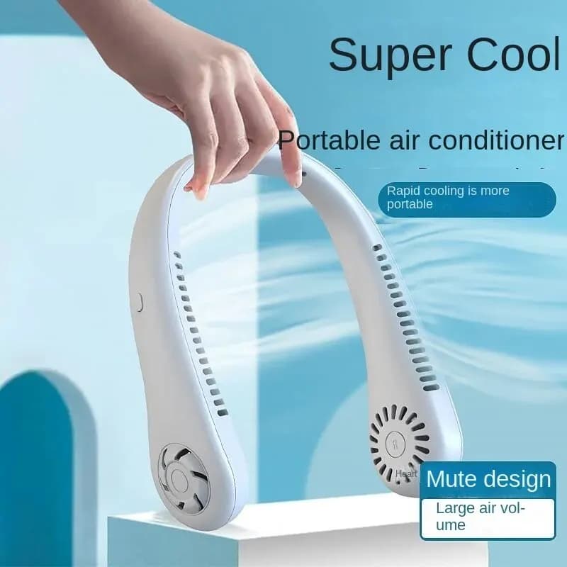 Ventilateur de cou portable sans lame, refroidisseur d'air aste, 3 vitesses, mini ventilateur de spo