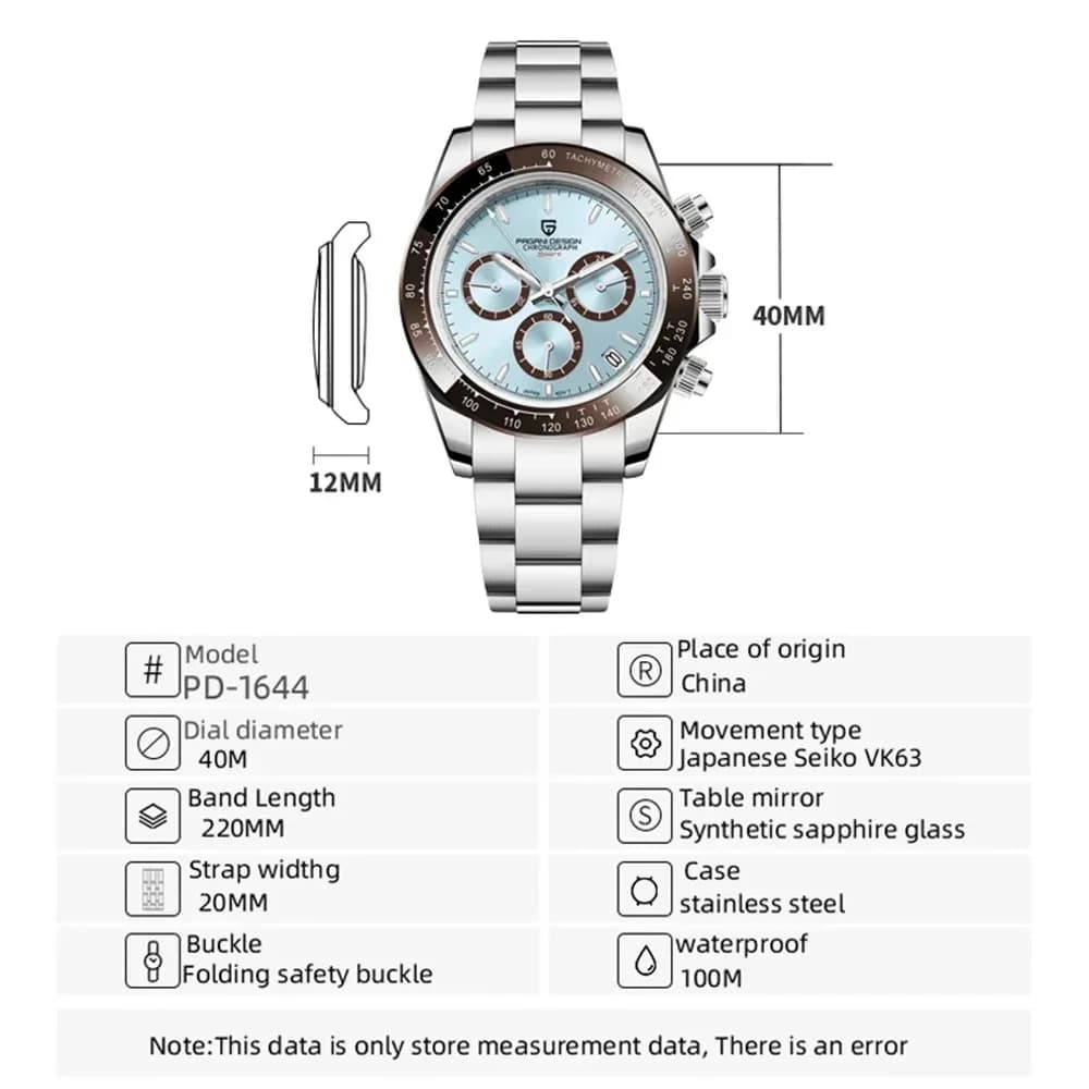 PAGANI – montre de sport à Quartz pour hommes, nouveau Design, marque supérieure, saphir, acier inox