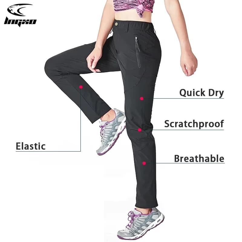 LNGXO femmes pantalons de randonnée été séchage rapide en plein air Camping escalade Trekking pantal