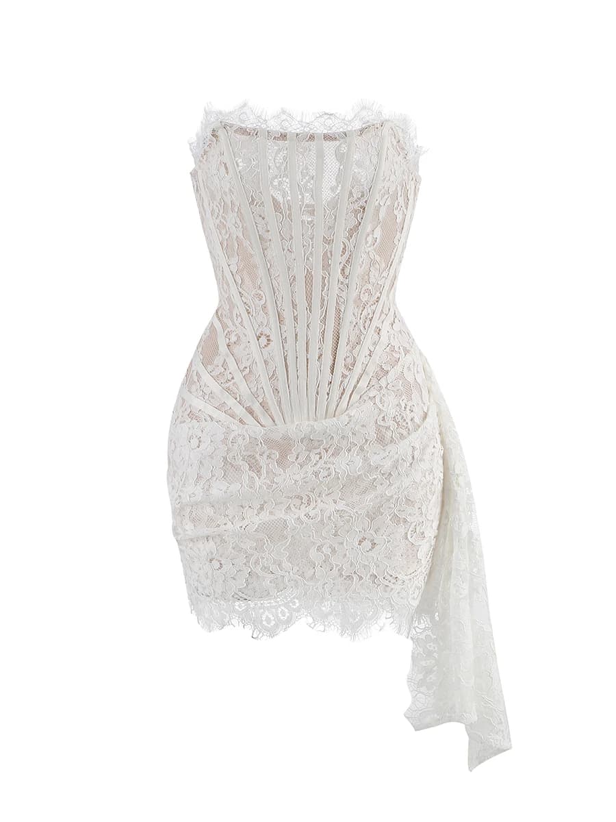 VC robe de noël pour femmes dentelle rouge Sexy bretelles sans manches mince dîner robe courte avec 