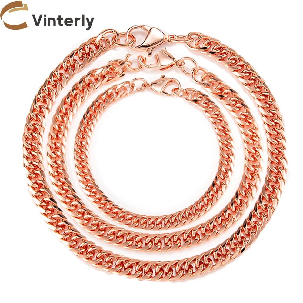 Bracelets en cuivre pur pour hommes et femmes, lien de chaîne cubaine réglable, fermoir à homard, 6m