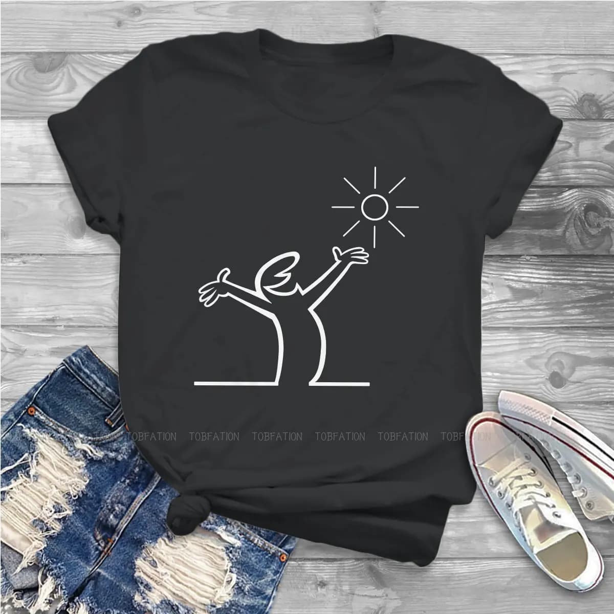 La Linea – t-shirt pour filles, estival et surdimensionné, Kawaii, 5XL
