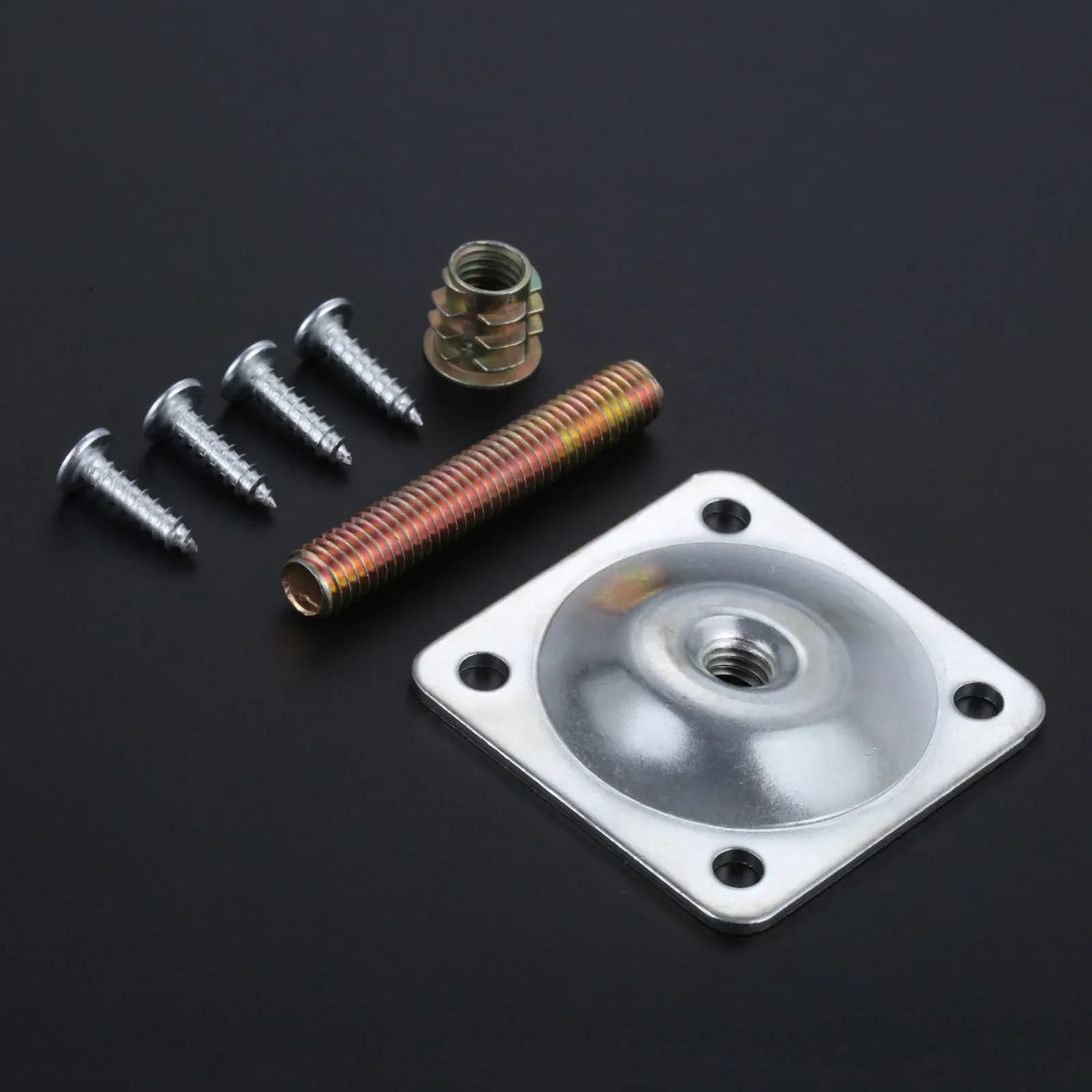 Pied de meuble carré, plaque montée, pied de table en fer, accessoire de rêve avec adaptateur femell