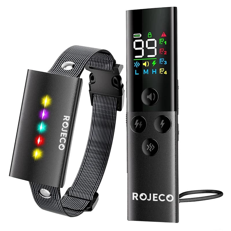 ROJECO-Collier de dressage électrique pour chien, télécommande numérique aste, vibrateur étanche IPX
