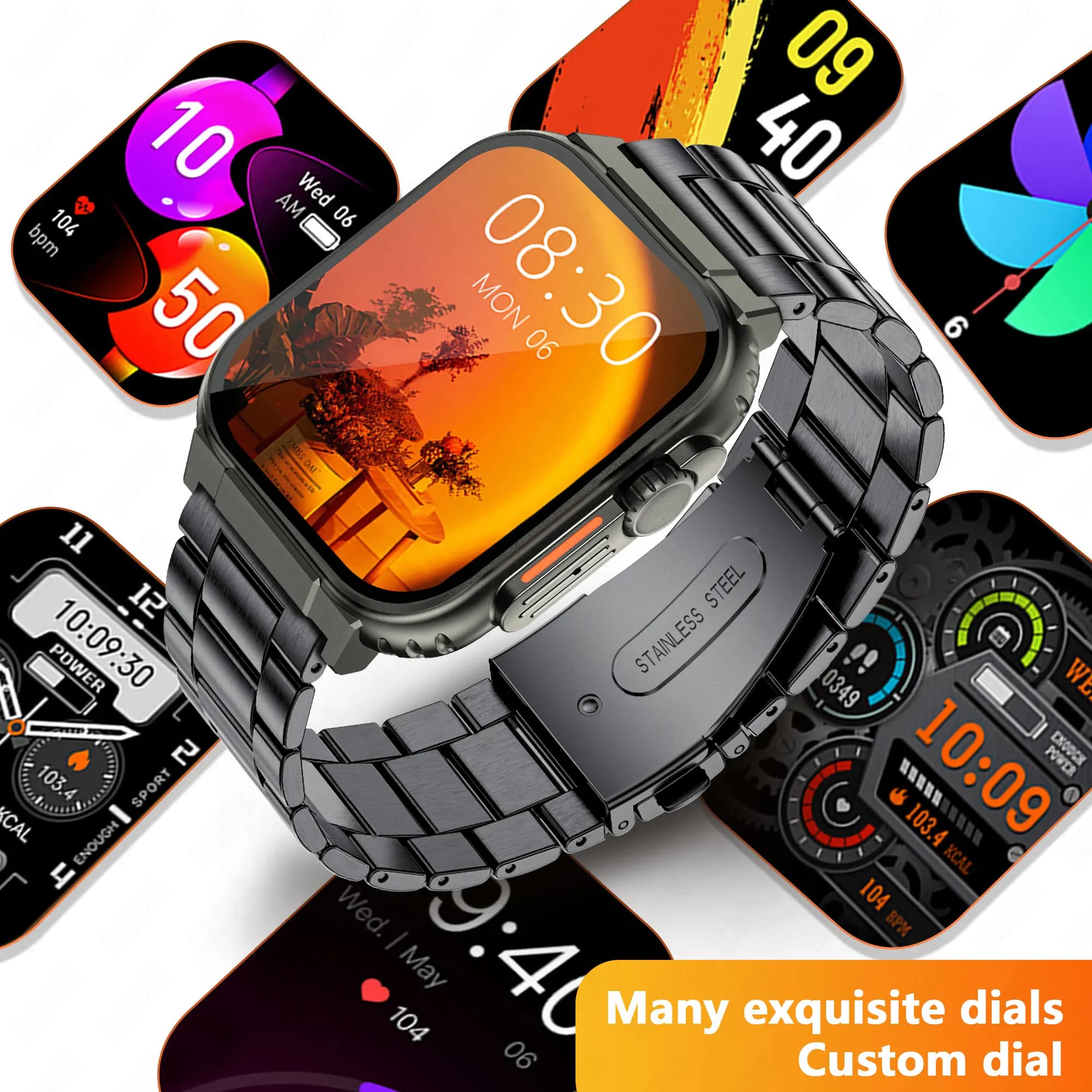 LIGE-Montre Connectée Ultra Étanche pour Homme et Femme, Appel Bluetooth, TWS, Musique Locale, Horlo