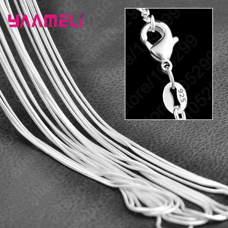 Chaîne à maillons en argent Sterling 925 pur, bijoux de collier avec fermoirs à homard lisses et sol