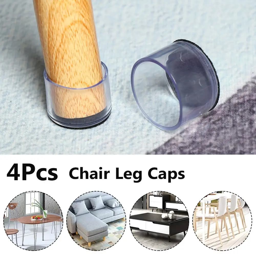 Coussinets transparents en silicone pour pieds de table et chaise, capuchons en PVC, couvre-pieds as