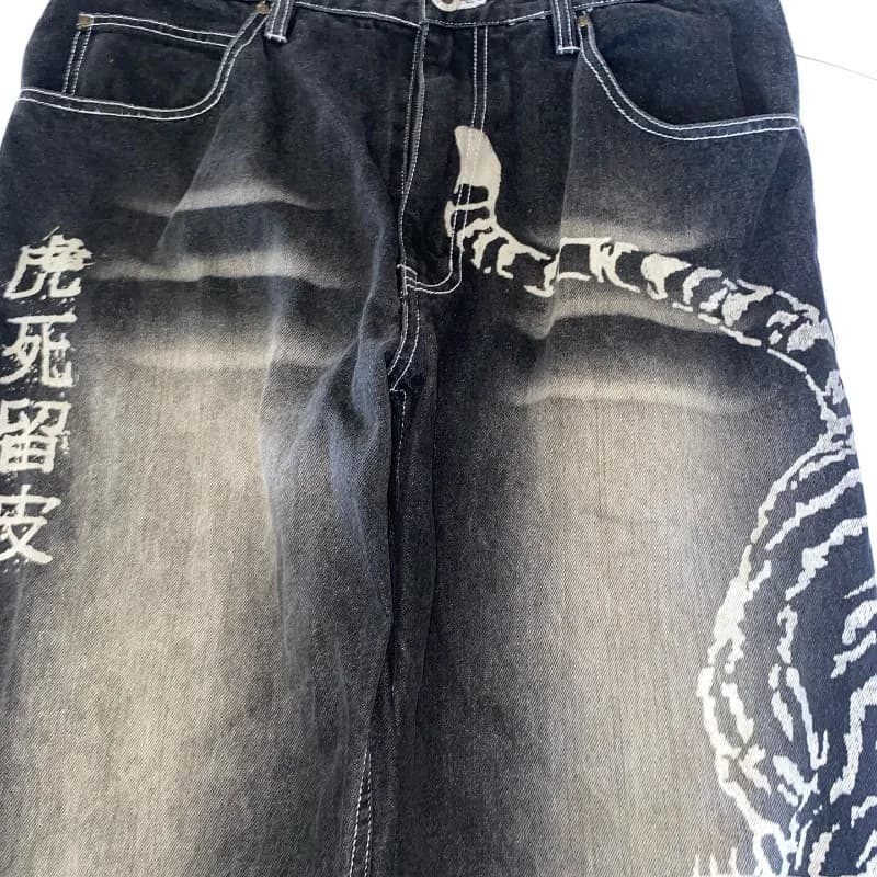 Jean Baggy pour hommes, nouveau modèle surdimensionné imprimé, Y2K Street Vintage Rock décontracté, 