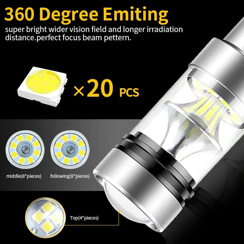 2 pièces pour VW T5 T5.1 T6 Transporter LED feux diurnes DRL ampoule lampe Canbus sans erreur P21W B