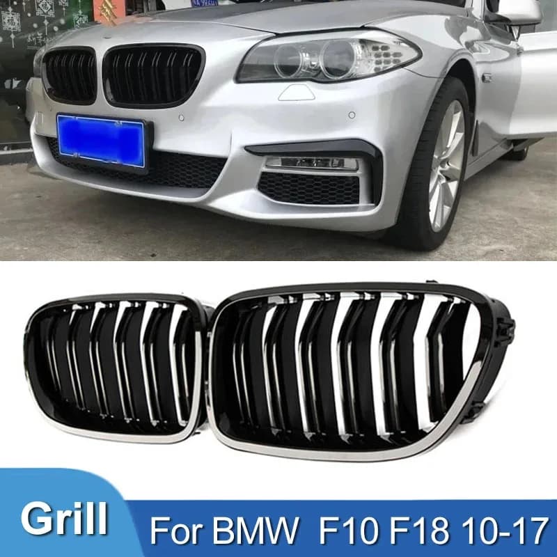 Pulleco-Calandre Avant de Voiture Noire Brillante, pour BMW Série 5 F10 F11 F18 520 523 525 520d 530