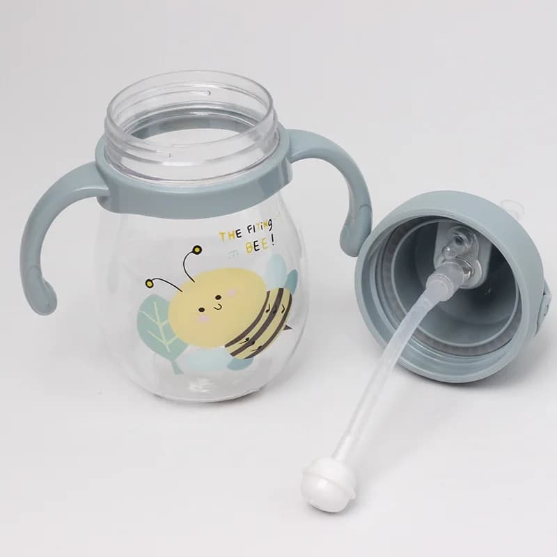 Tasse d'eau en paille pour bébé, mignonne, Anti-étouffement, pour enfants de la maternelle, avec bou