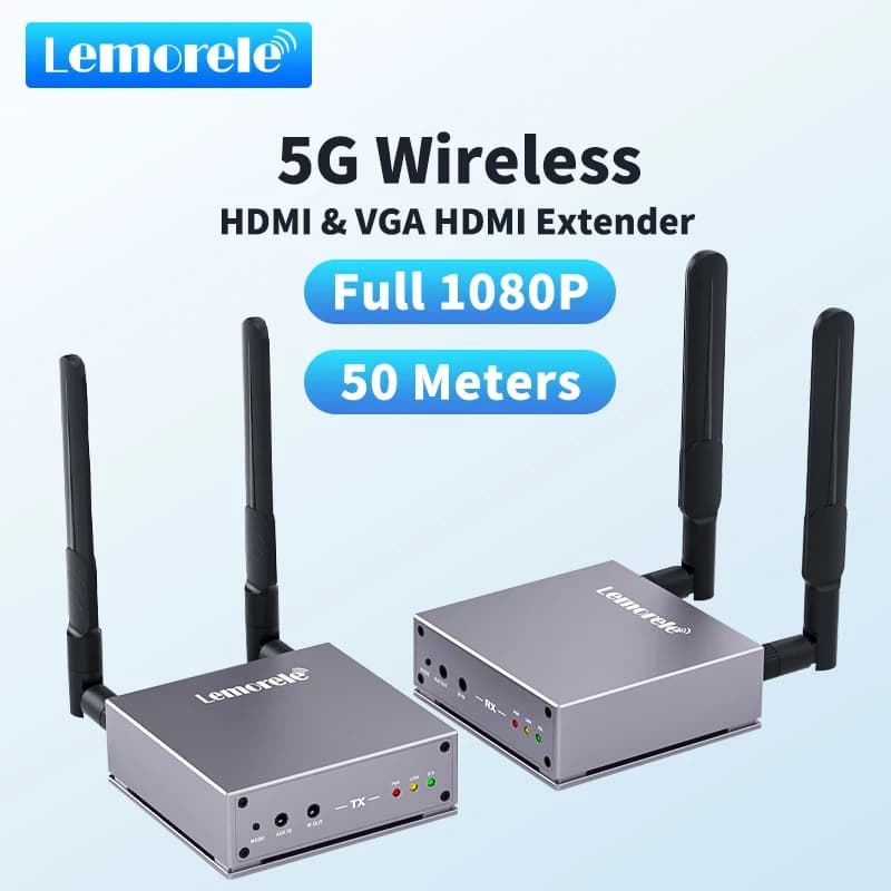 Lemorele-Kit de dongle TV sans fil HDMI pour PC, 200 m, 5GHz/2.4GHz, transmetteur et récepteur vidéo